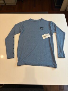 Billabong Heathered Blue Long Sleeve Logo Shirt